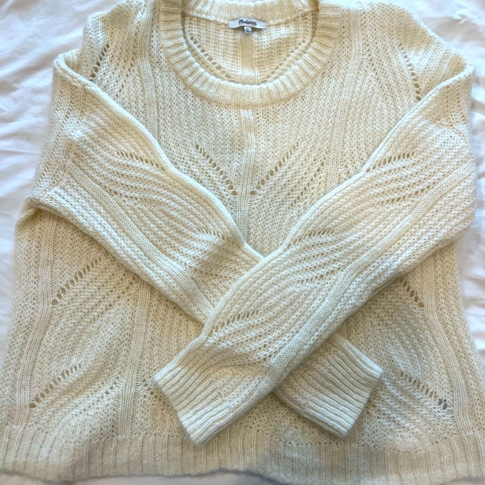 Madewell White Cream Knit Sweater XL NWOT